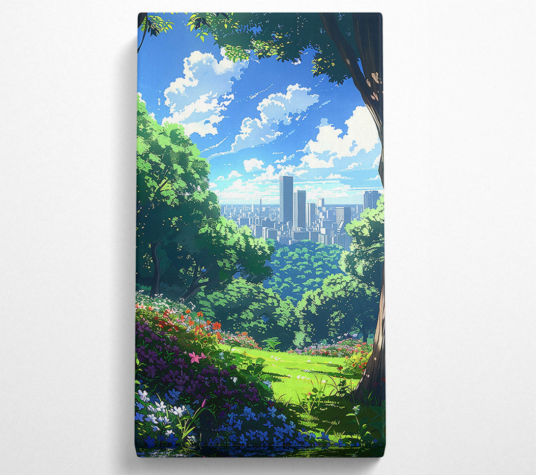  A Canvas Print of Green Cityscape Dreamscape Canvas Wall Art