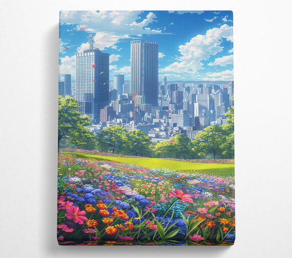  A Canvas Print of Blue City Blooms Canvas Art