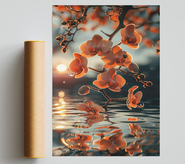 Sunset Peach Reflection Print