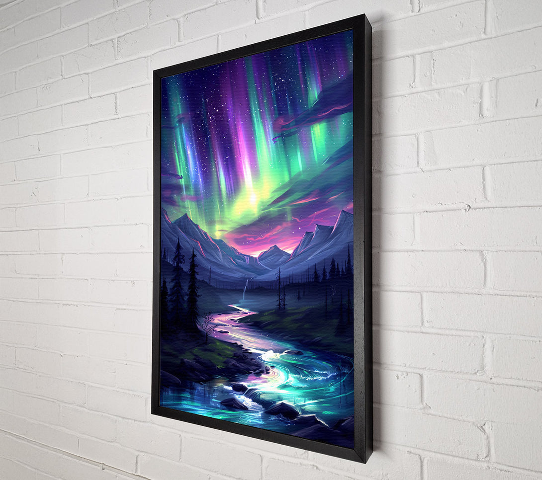  A Canvas Print of Green Aurora'S Embrace Canvas Print