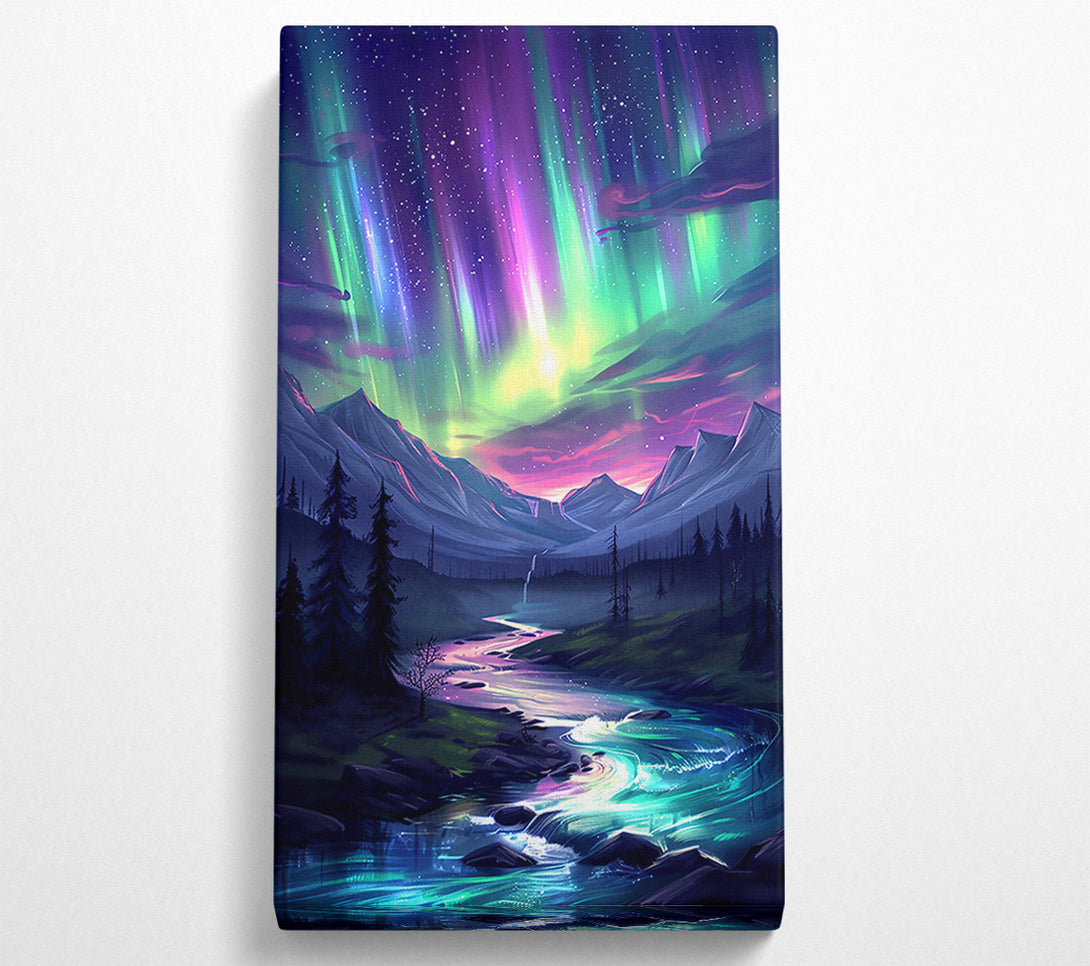  A Canvas Print of Green Aurora'S Embrace Canvas Print