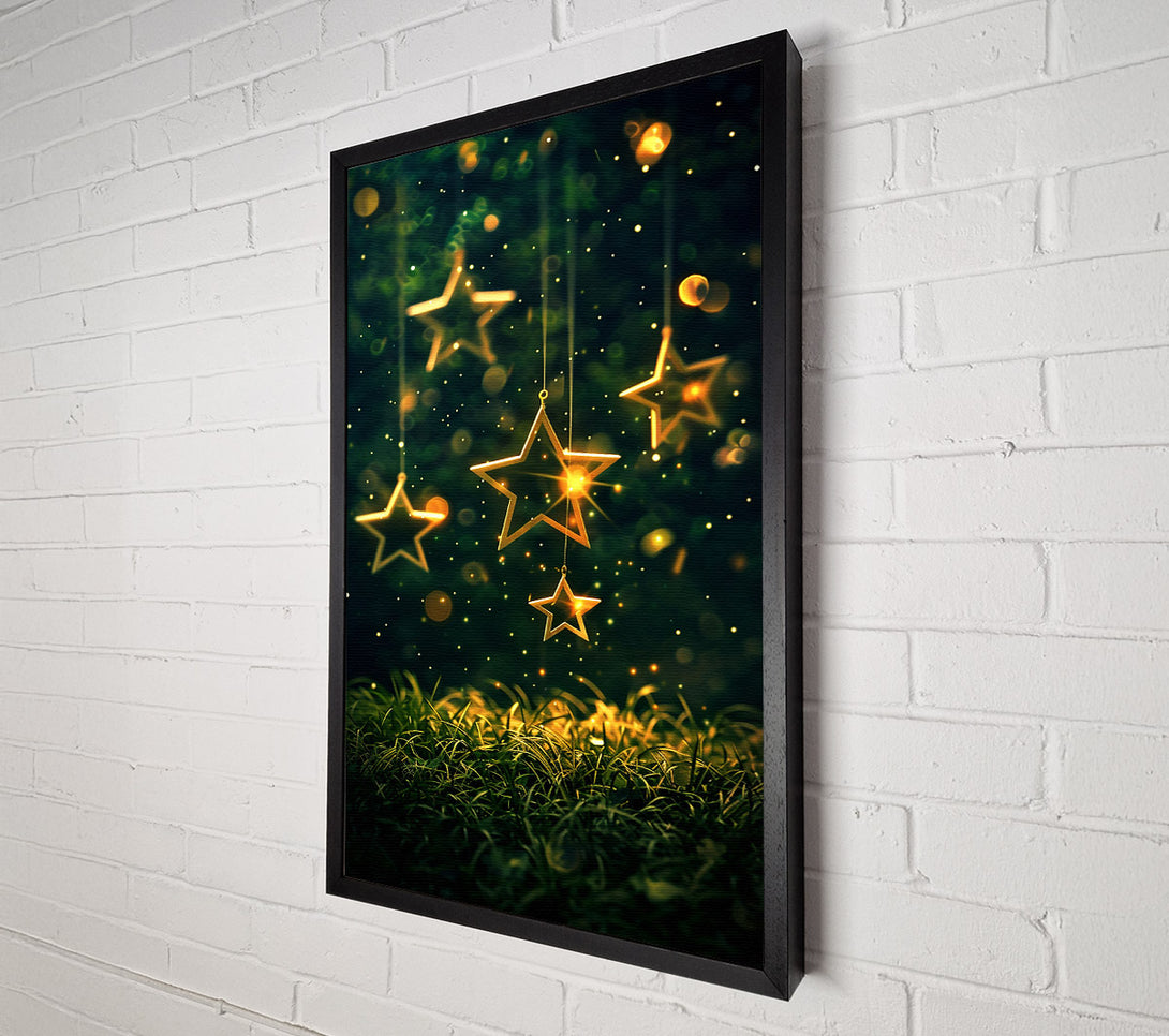  A Canvas Print of Golden Stars In The Night Canvas Art