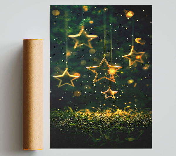 Golden Stars In The Night Poster