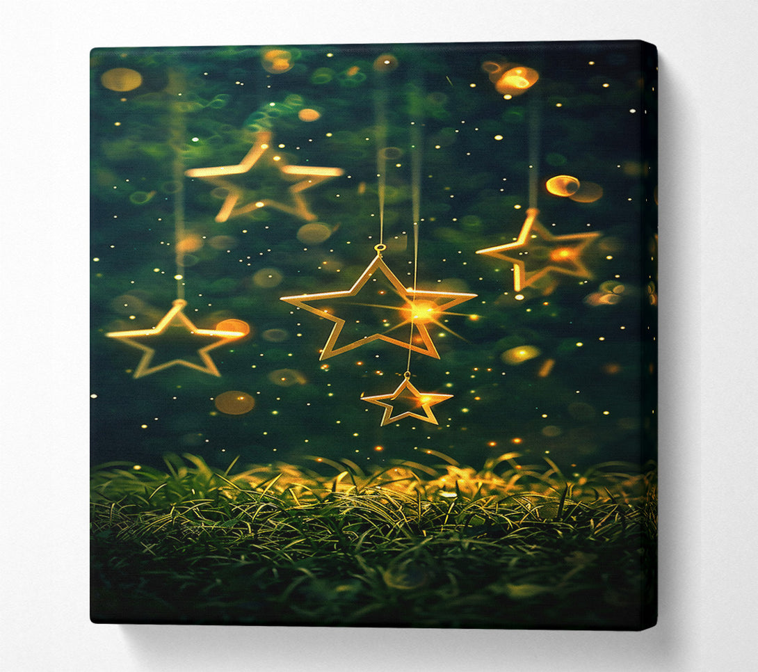  A Canvas Print of Golden Stars In The Night Canvas Art