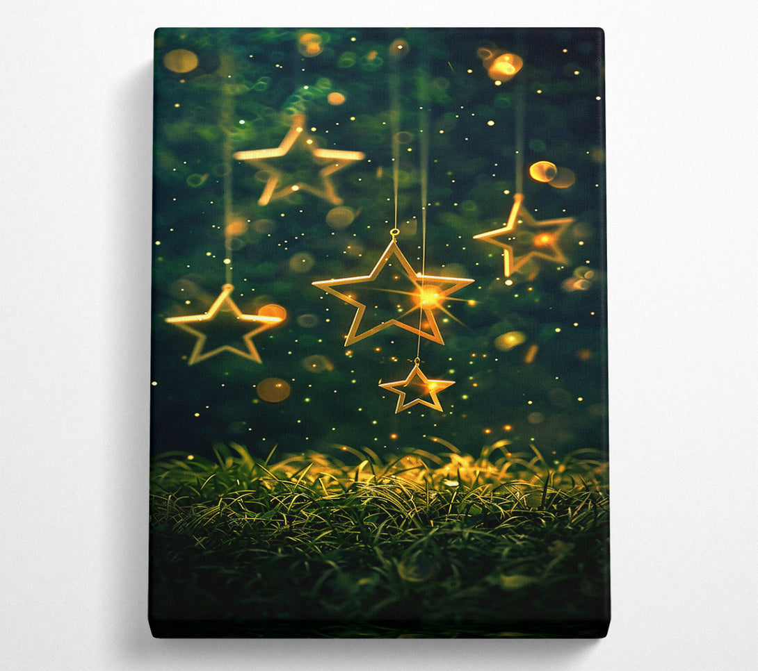  A Canvas Print of Golden Stars In The Night Canvas Art
