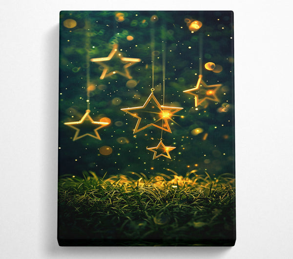  A Canvas Print of Golden Stars In The Night Canvas Art