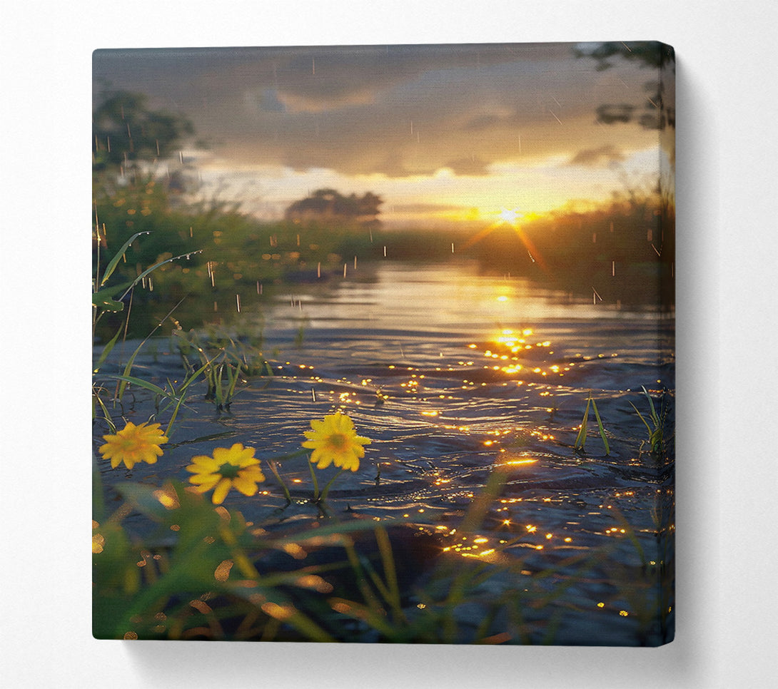  A Canvas Print of Golden River Rain Canvas Print