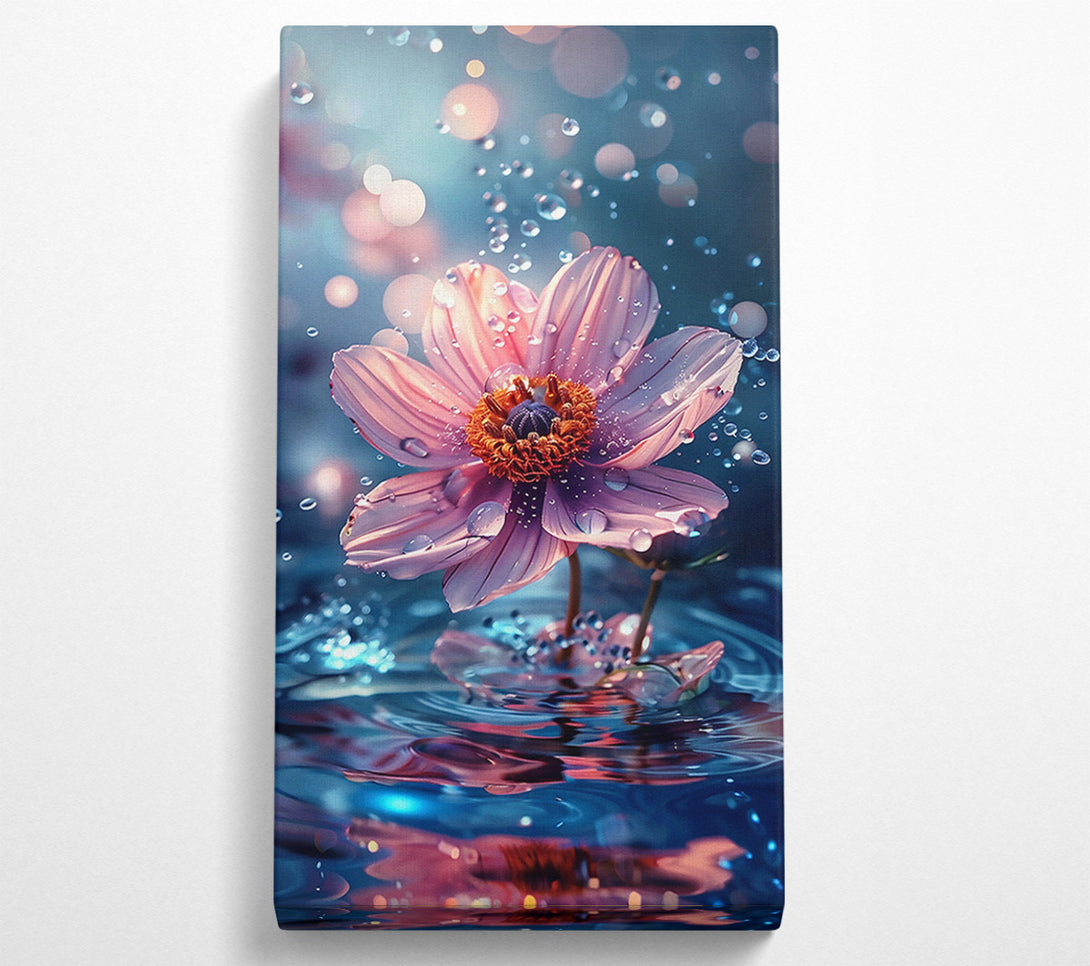 A Canvas Print of Pink Flower Reflection Canvas Print