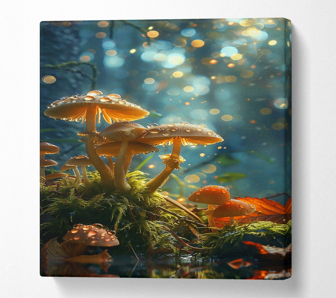  A Canvas Print of Golden Dewy Forest Floor Canvas Art
