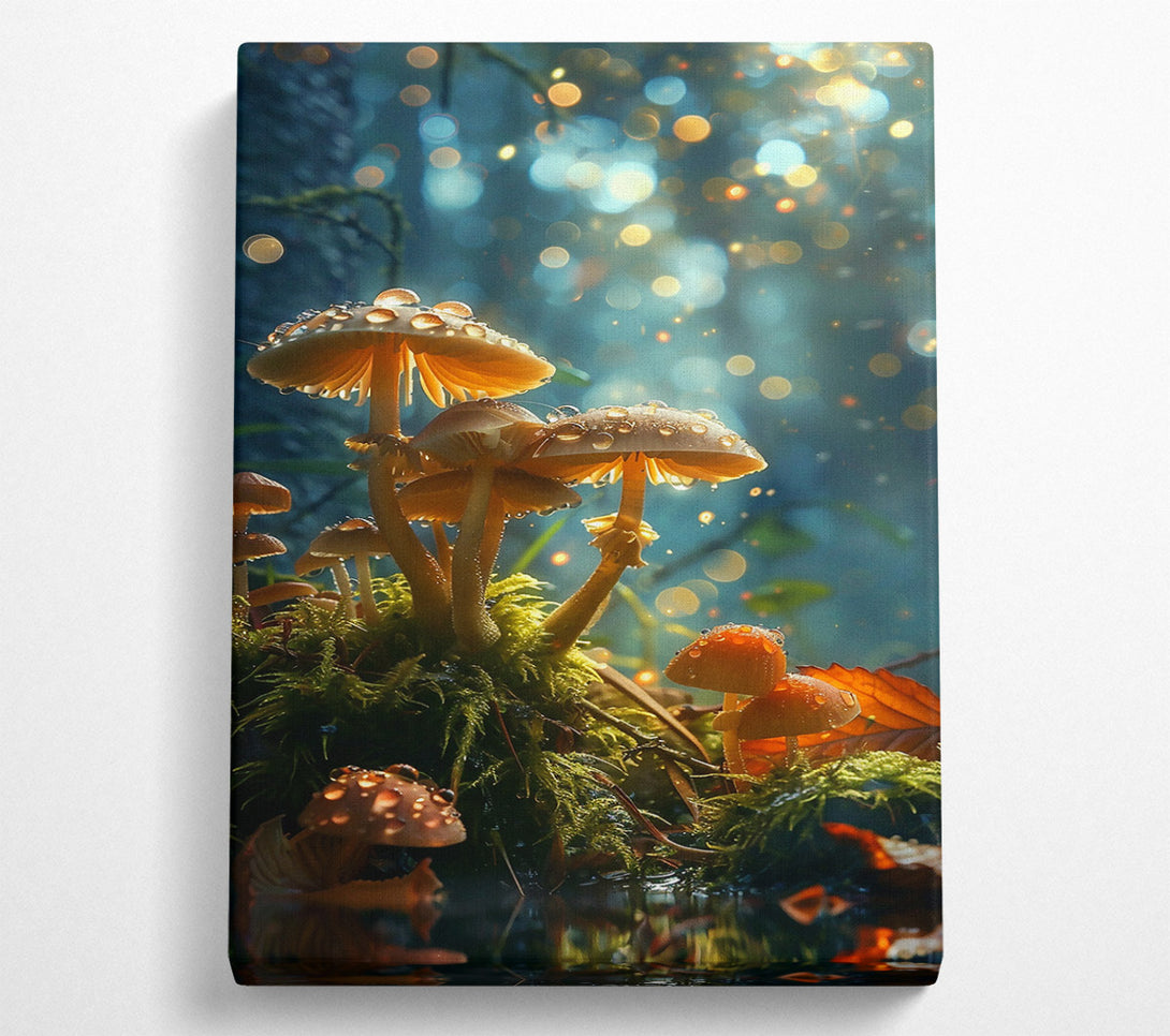  A Canvas Print of Golden Dewy Forest Floor Canvas Art