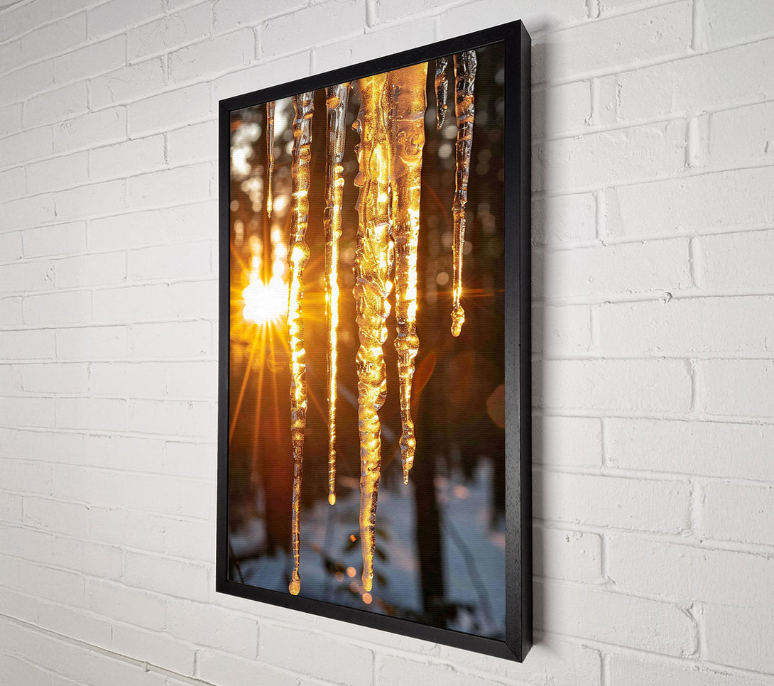  A Canvas Print of Golden Icicles In Sun Canvas Art