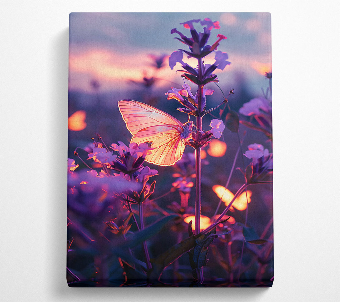  A Canvas Print of Golden Butterfly Blooms Canvas Print