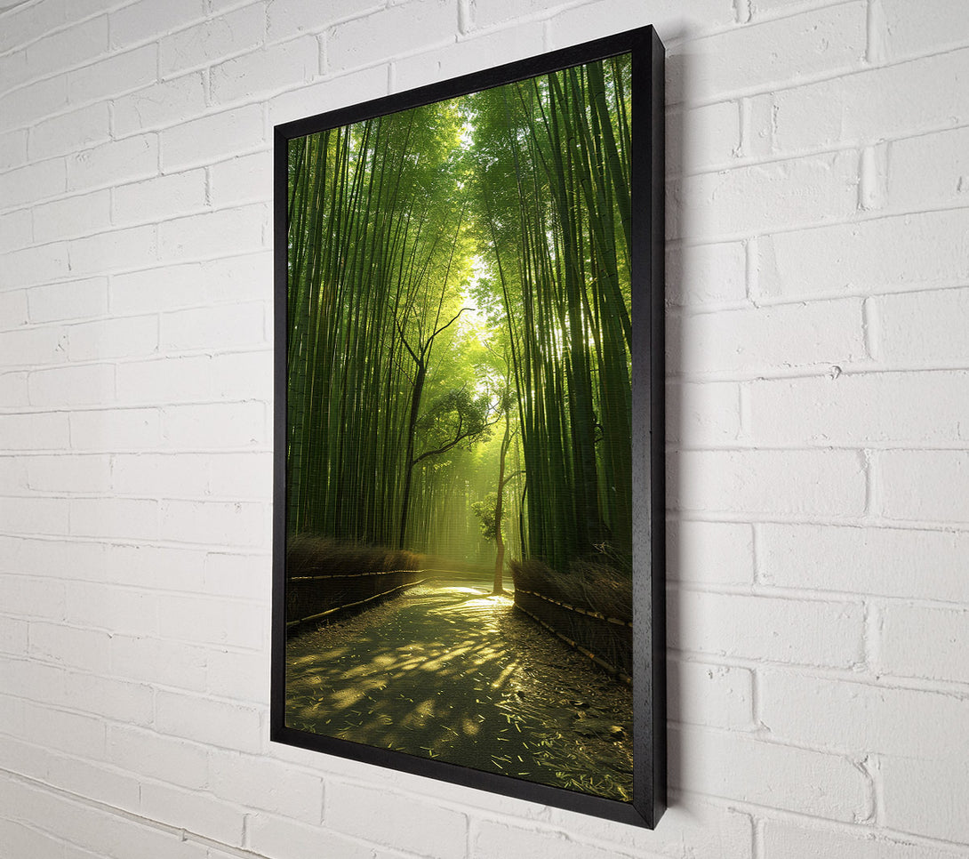  A Canvas Print of Golden Bamboo Path Canvas Wall Art