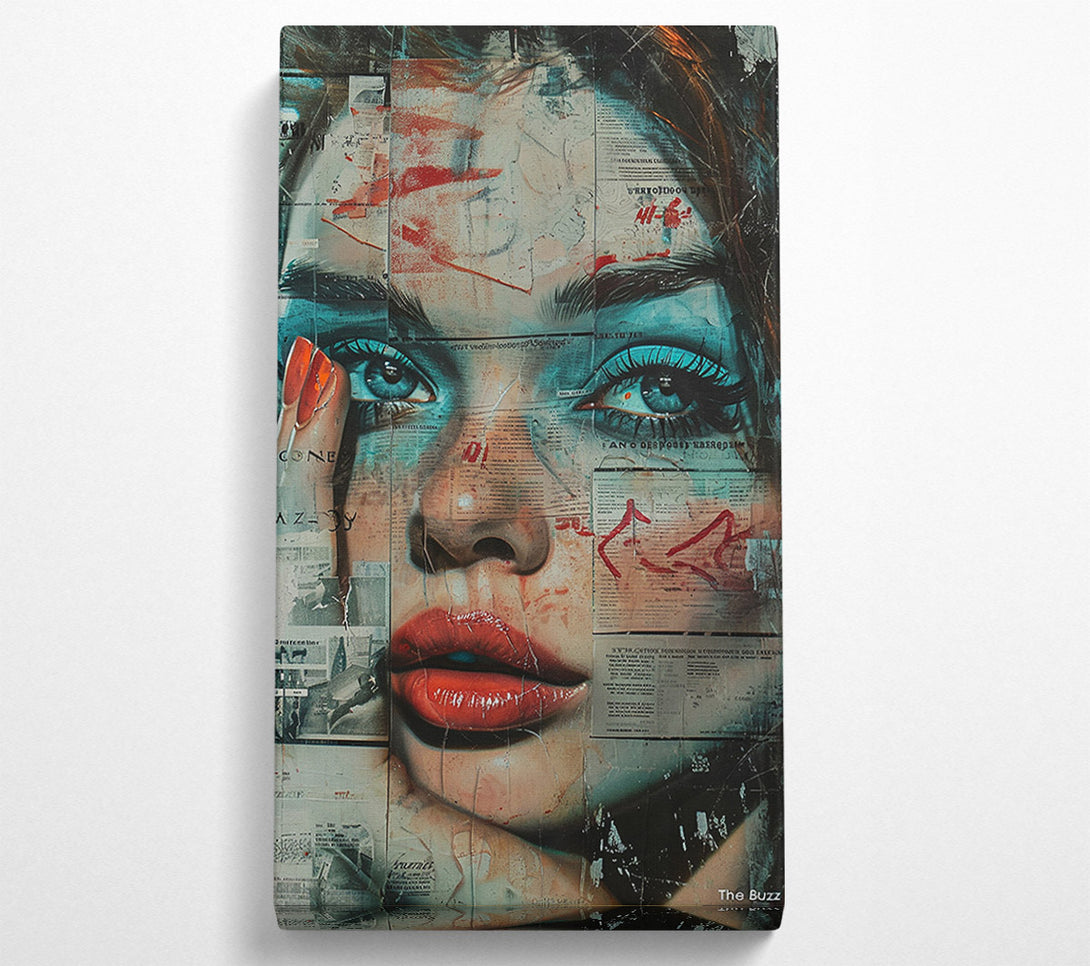  A Canvas Print of Graffiti Half Face Canvas Wall Art