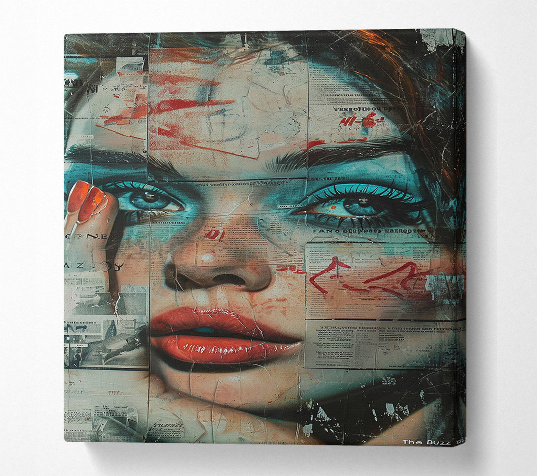  A Canvas Print of Graffiti Half Face Canvas Wall Art