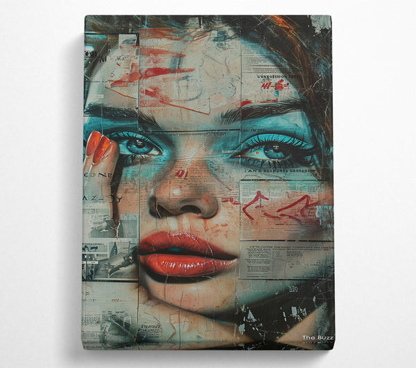  A Canvas Print of Graffiti Half Face Canvas Wall Art