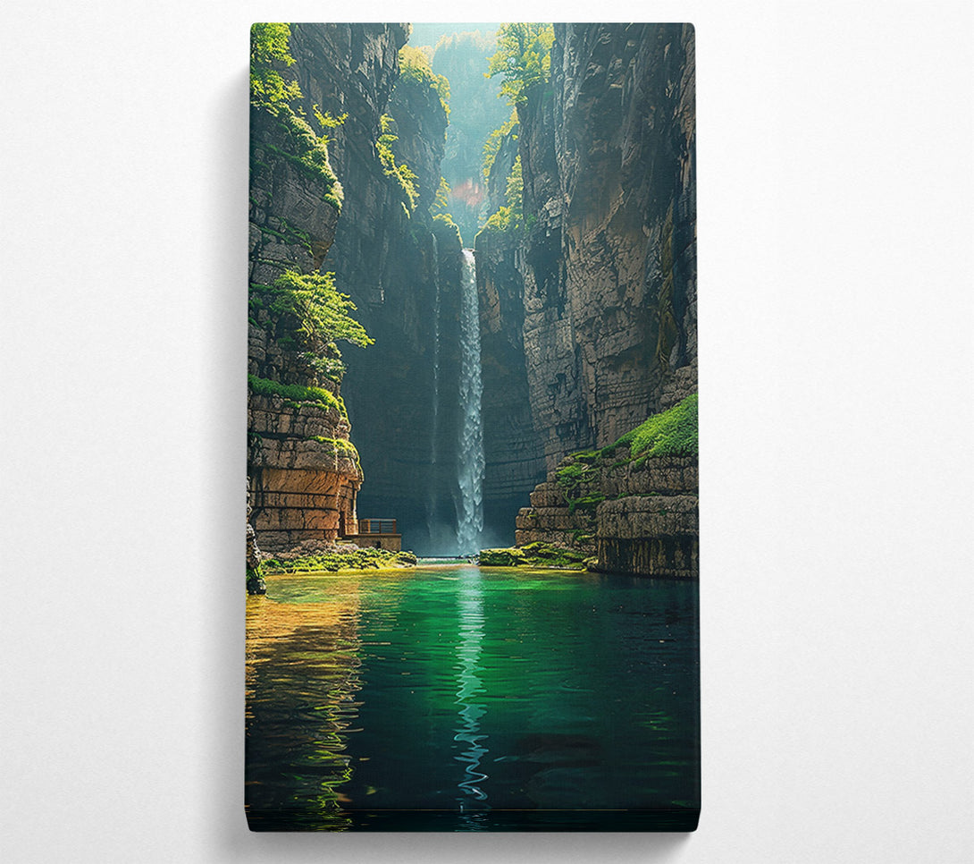  A Canvas Print of Emerald Waterfall Canyon Canvas Art