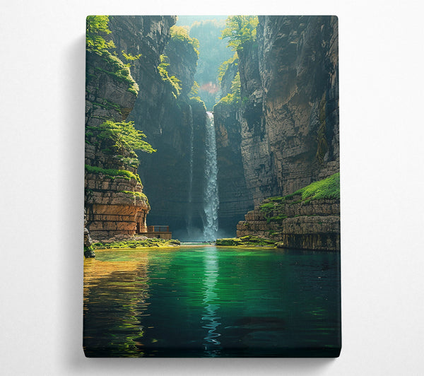  A Canvas Print of Emerald Waterfall Canyon Canvas Art