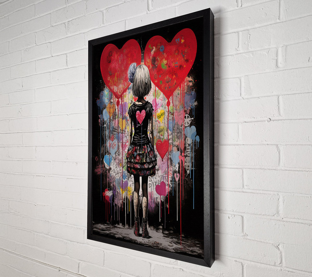  A Canvas Print of Graffiti Heart Girl Canvas Print