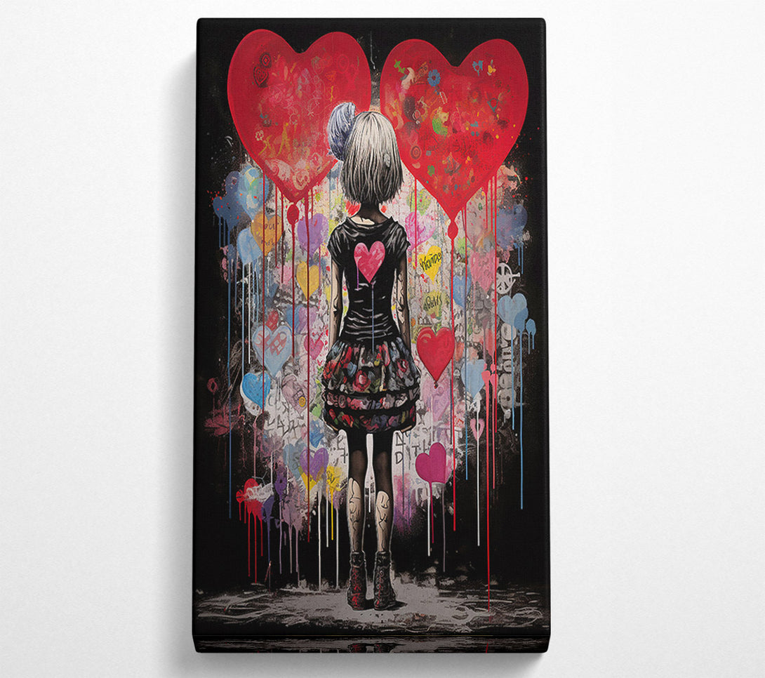  A Canvas Print of Graffiti Heart Girl Canvas Print