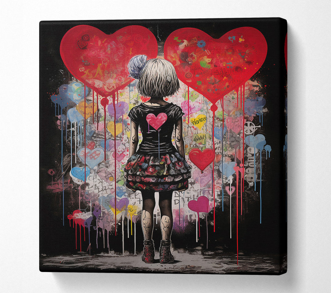  A Canvas Print of Graffiti Heart Girl Canvas Print