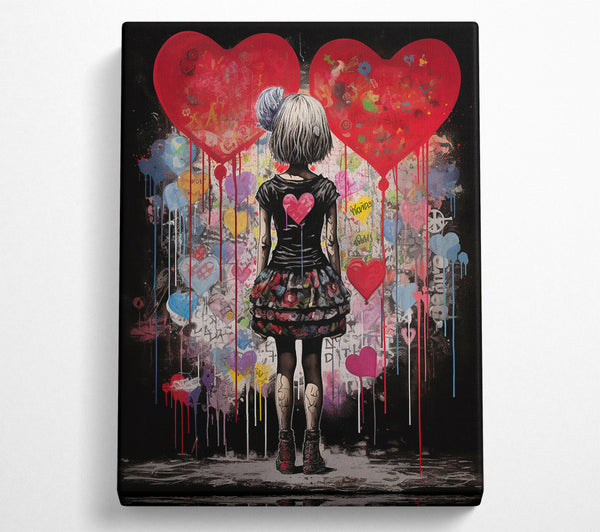  A Canvas Print of Graffiti Heart Girl Canvas Print