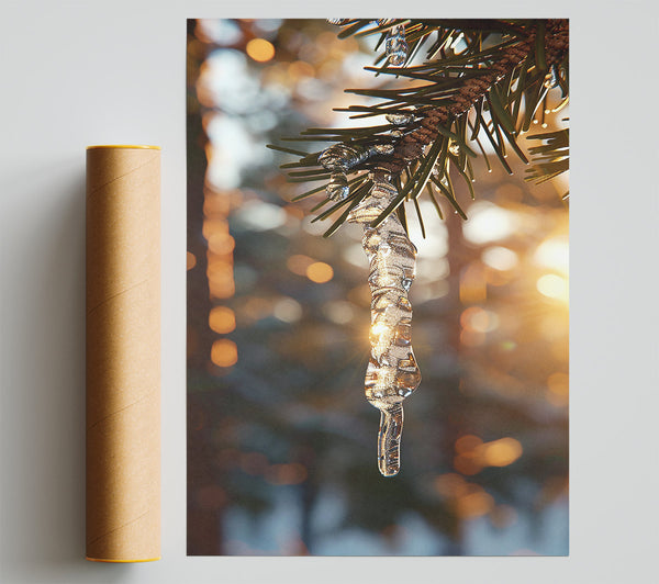 Golden Icicle Light Print
