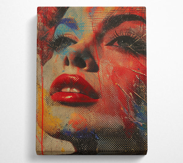  A Canvas Print of Graffiti Lady Face Canvas Art
