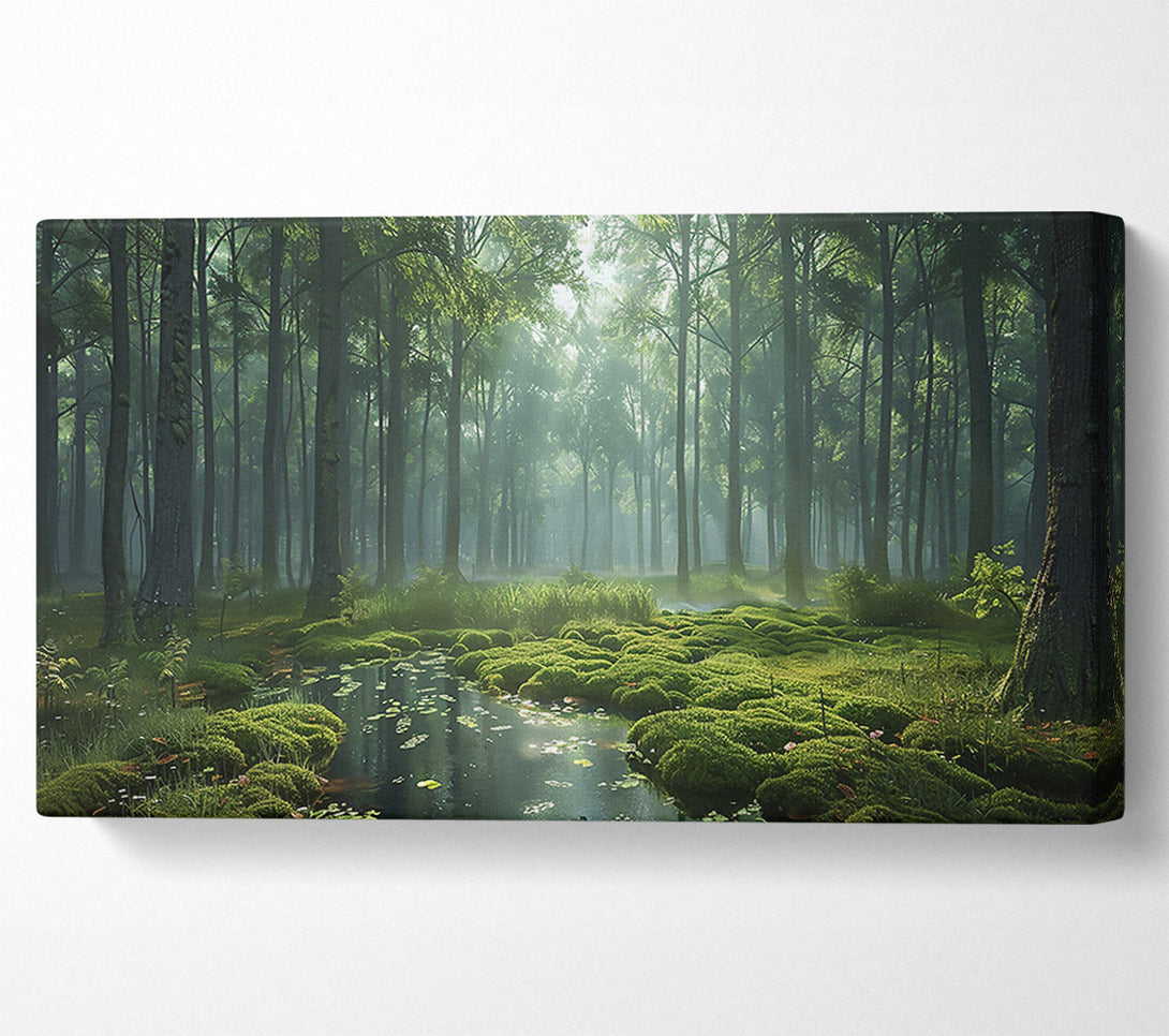  A Canvas Print of Emerald Forest Stream Canvas Art