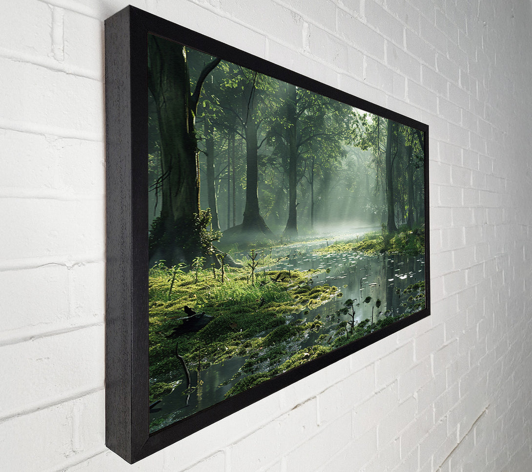  A Canvas Print of Emerald Forest Pond Canvas Wall Art