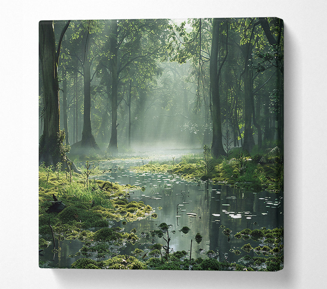  A Canvas Print of Emerald Forest Pond Canvas Wall Art