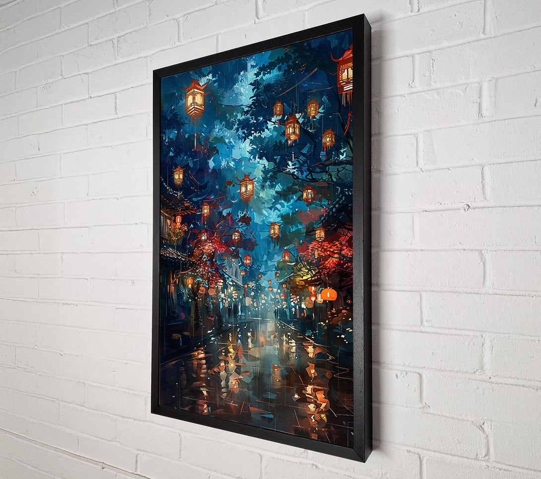  A Canvas Print of Blue Lantern Rain Canvas Art