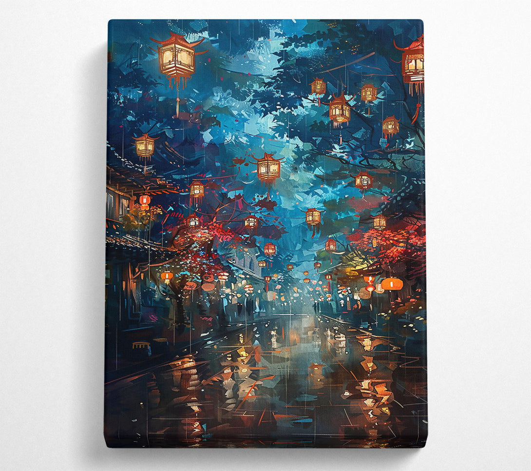  A Canvas Print of Blue Lantern Rain Canvas Art