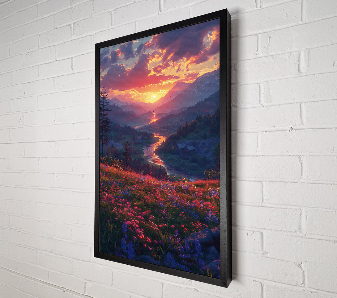  A Canvas Print of Golden Hour Valley Canvas Print