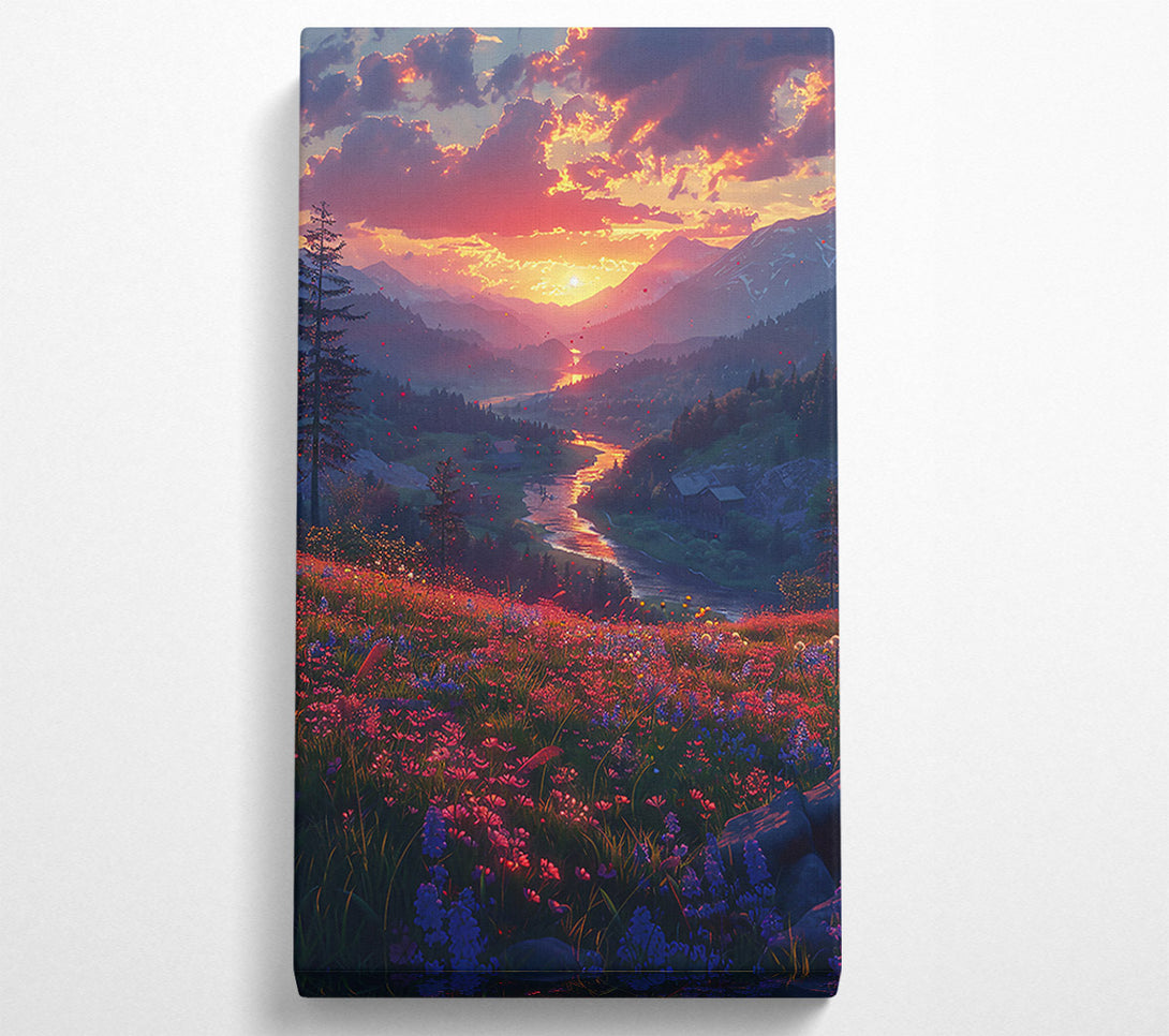  A Canvas Print of Golden Hour Valley Canvas Print