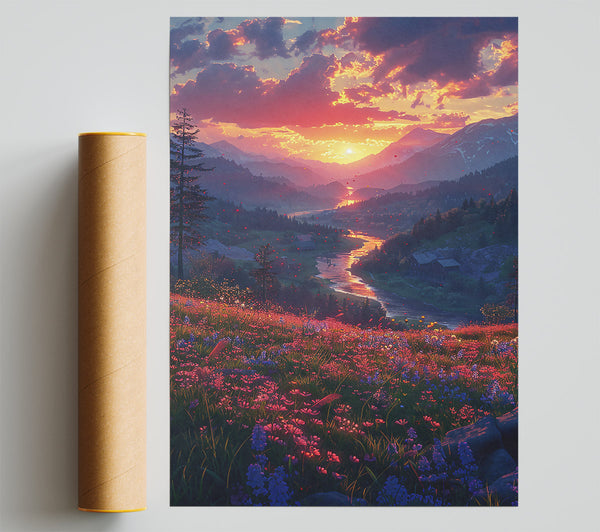 Golden Hour Valley Giclee Print