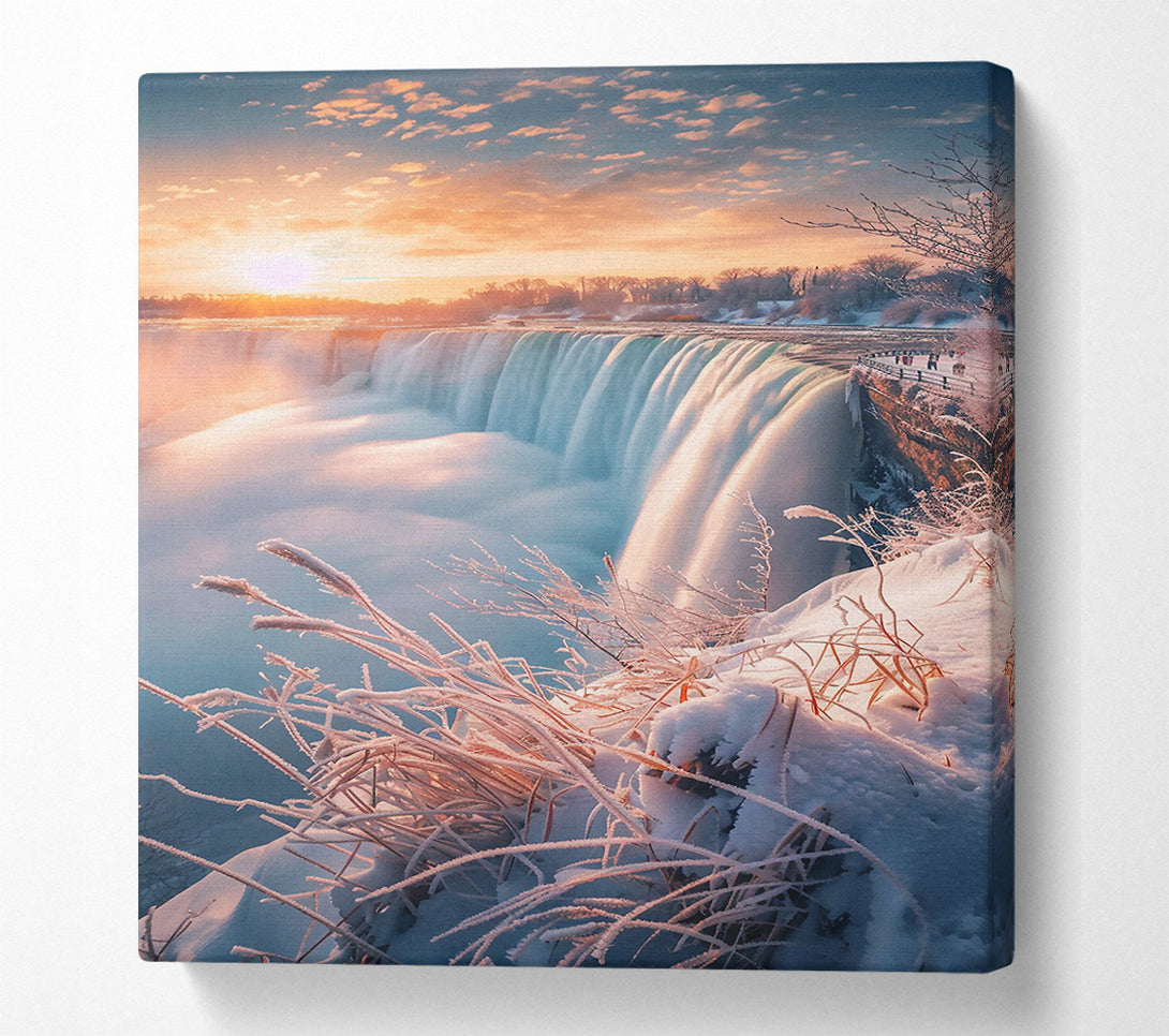  A Canvas Print of Pink Frost And Falls Canvas Art