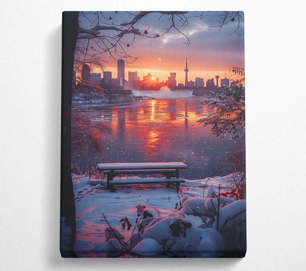  A Canvas Print of Orange Sunset Solitude Canvas Wall Art