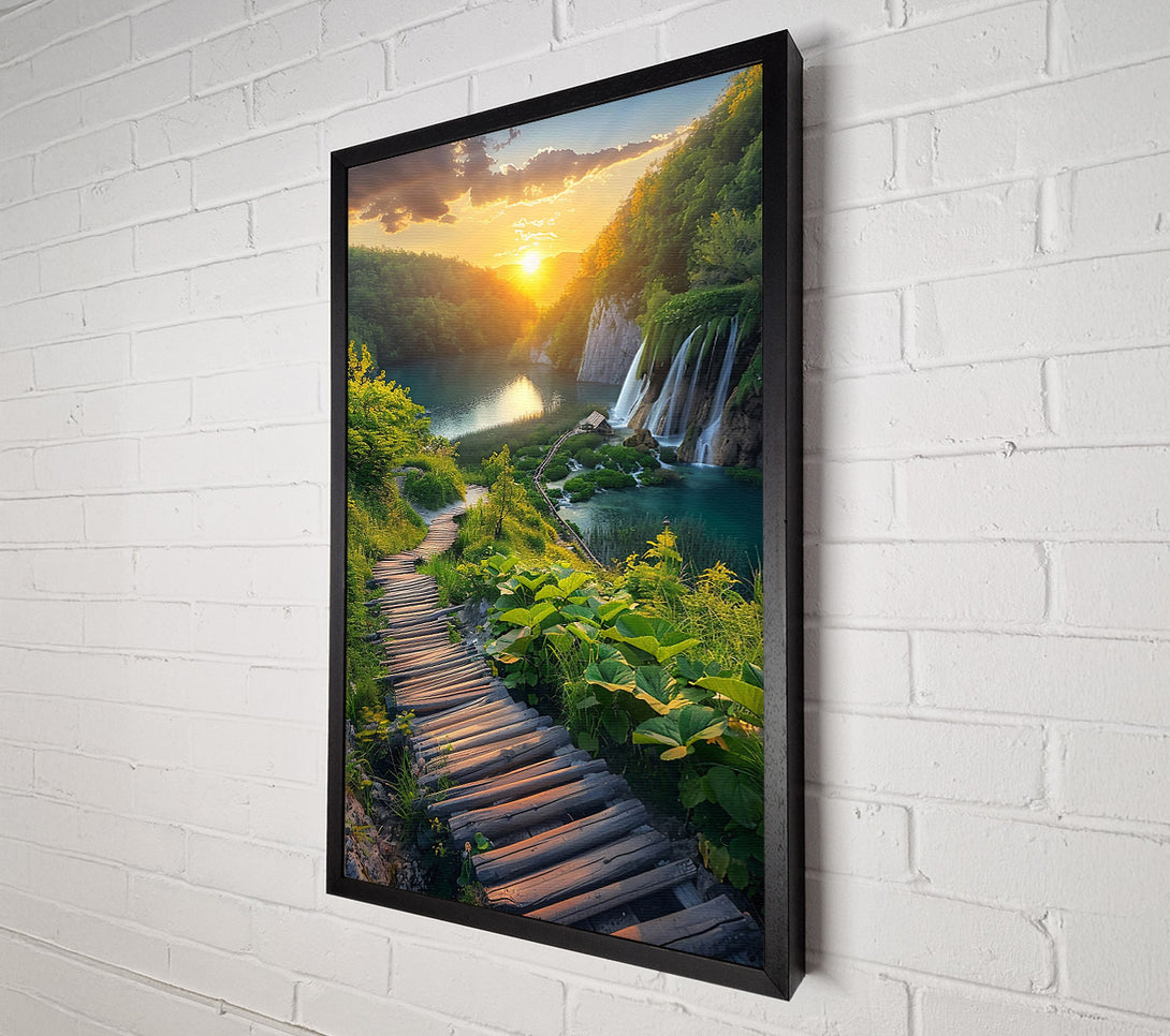  A Canvas Print of Golden Path To Cascades Canvas Print