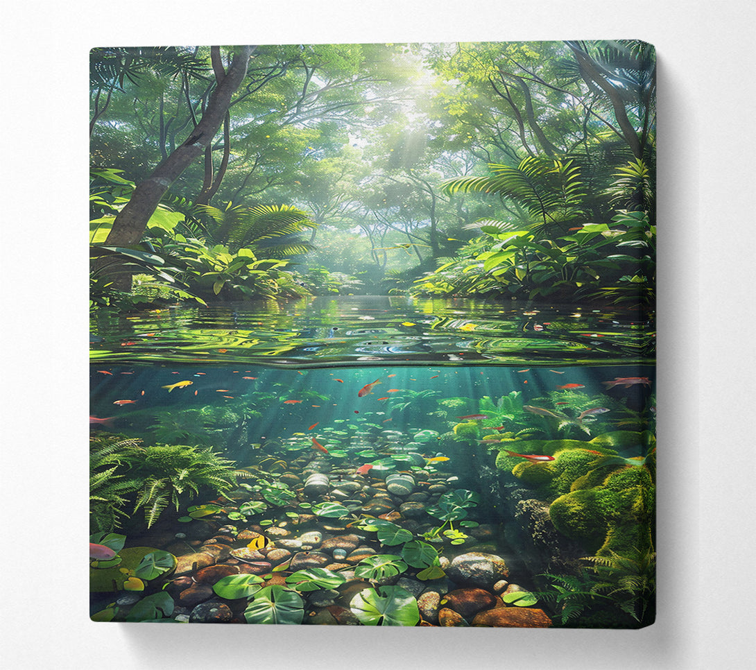  A Canvas Print of Emerald River'S Depths Canvas Wall Art