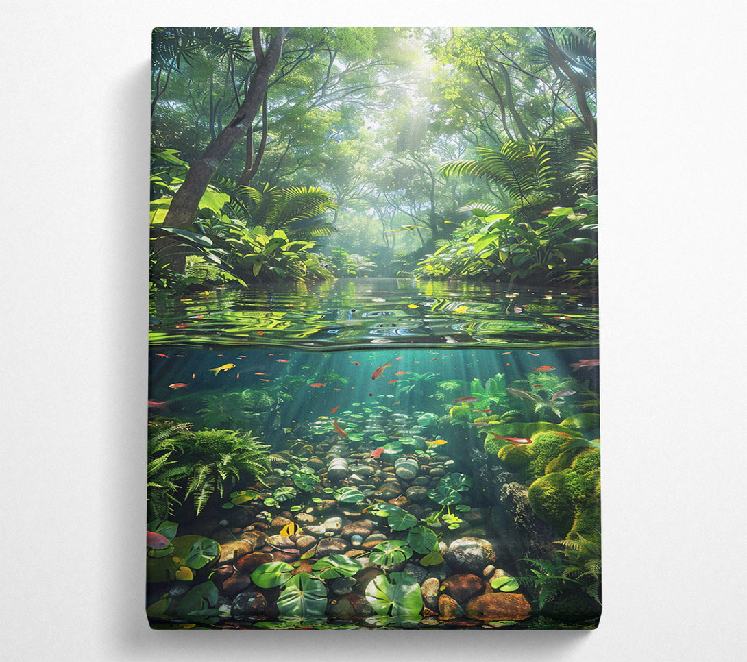  A Canvas Print of Emerald River'S Depths Canvas Wall Art