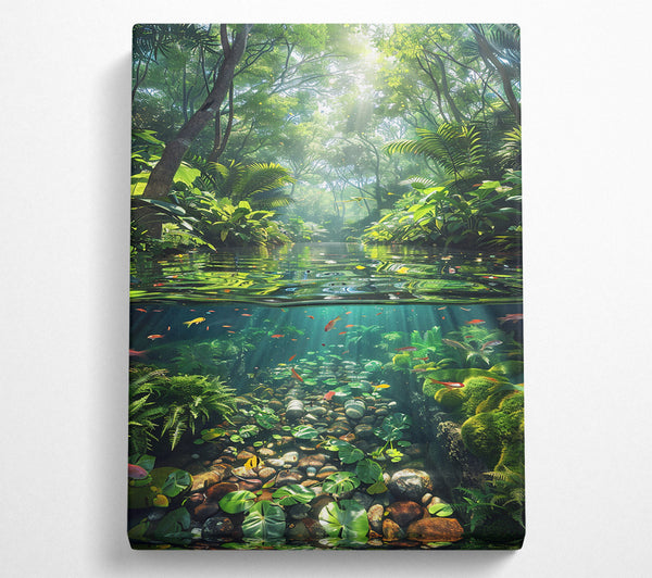  A Canvas Print of Emerald River'S Depths Canvas Wall Art