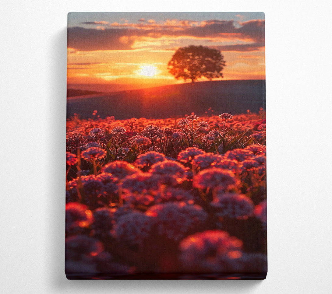  A Canvas Print of Orange Sunset Bloom Canvas Wall Art