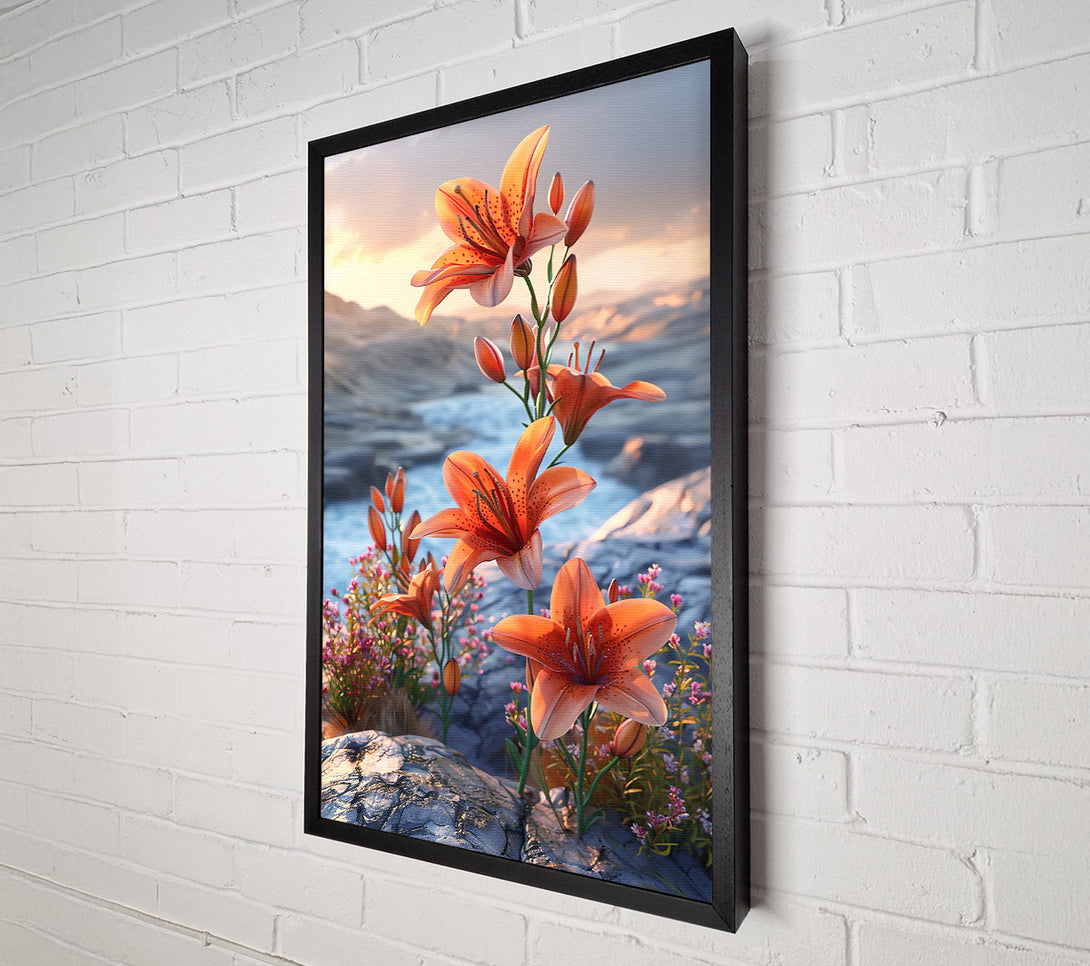  A Canvas Print of Sunset Orange Lilies Canvas Art