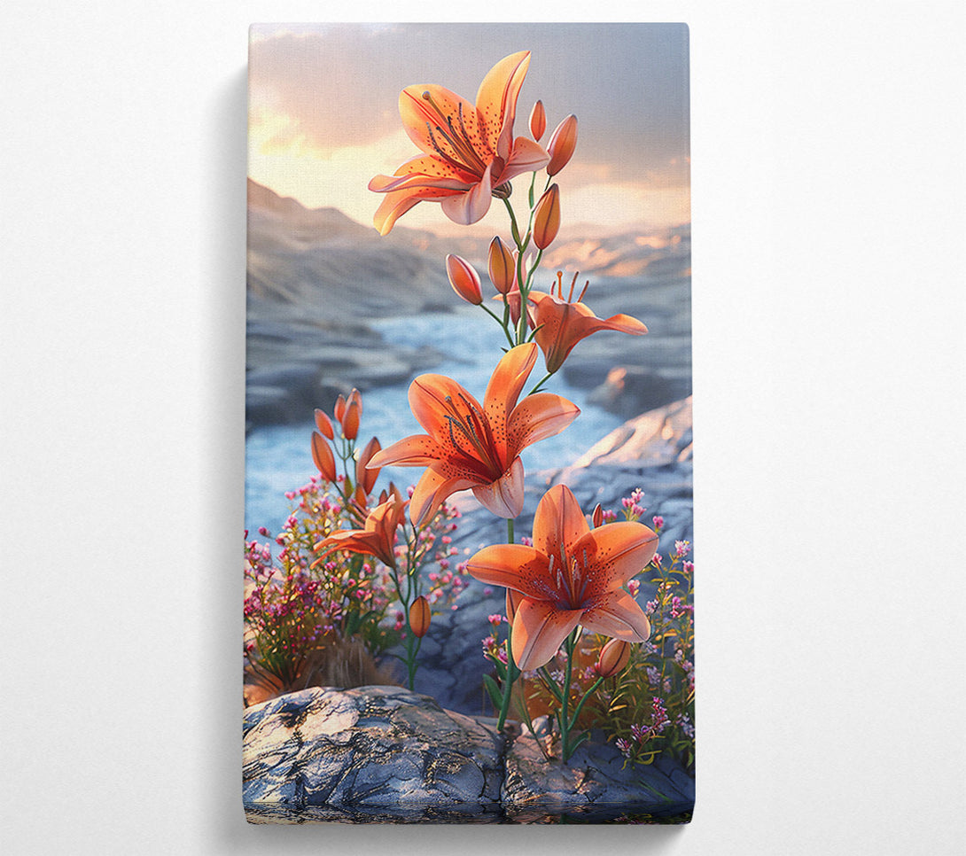  A Canvas Print of Sunset Orange Lilies Canvas Art