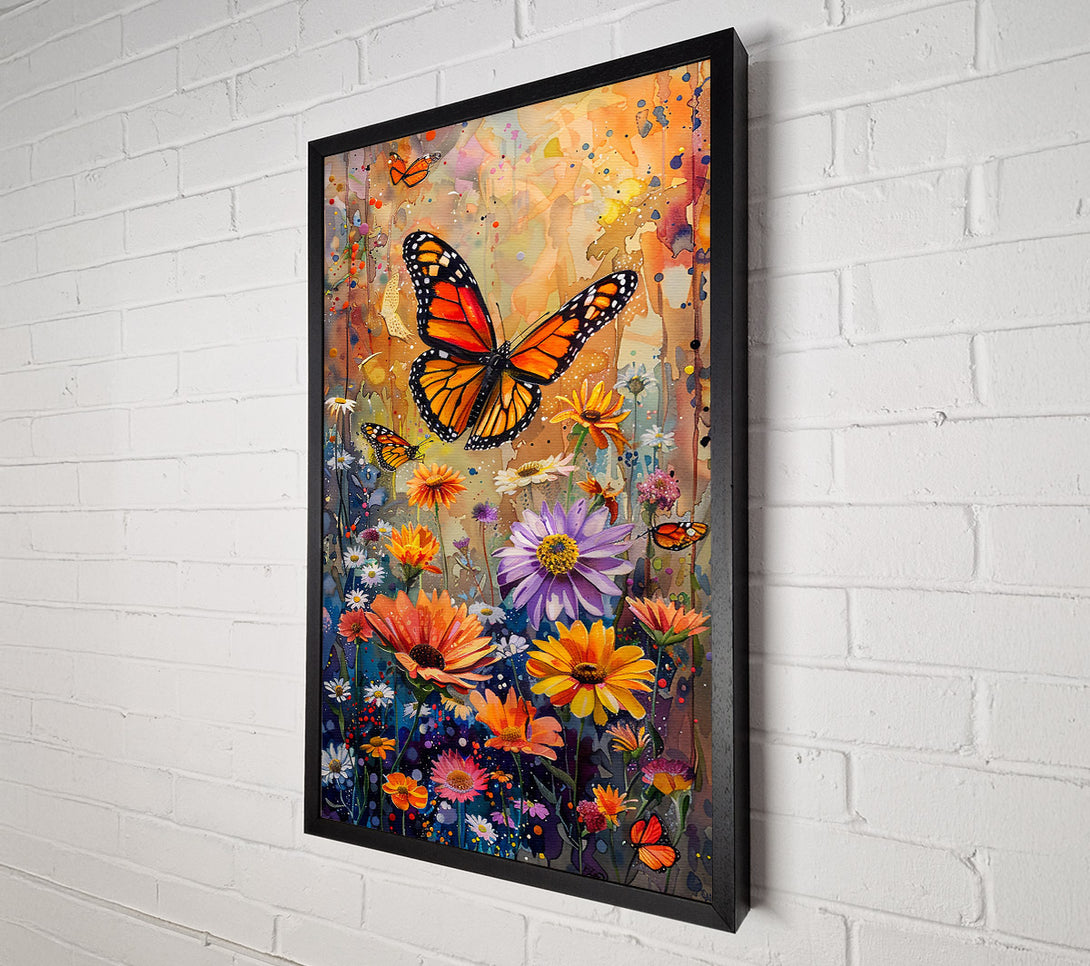  A Canvas Print of Orange Butterfly Garden Canvas Print