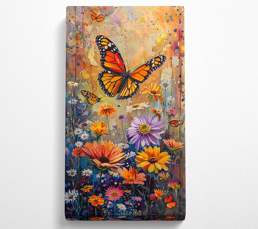  A Canvas Print of Orange Butterfly Garden Canvas Print