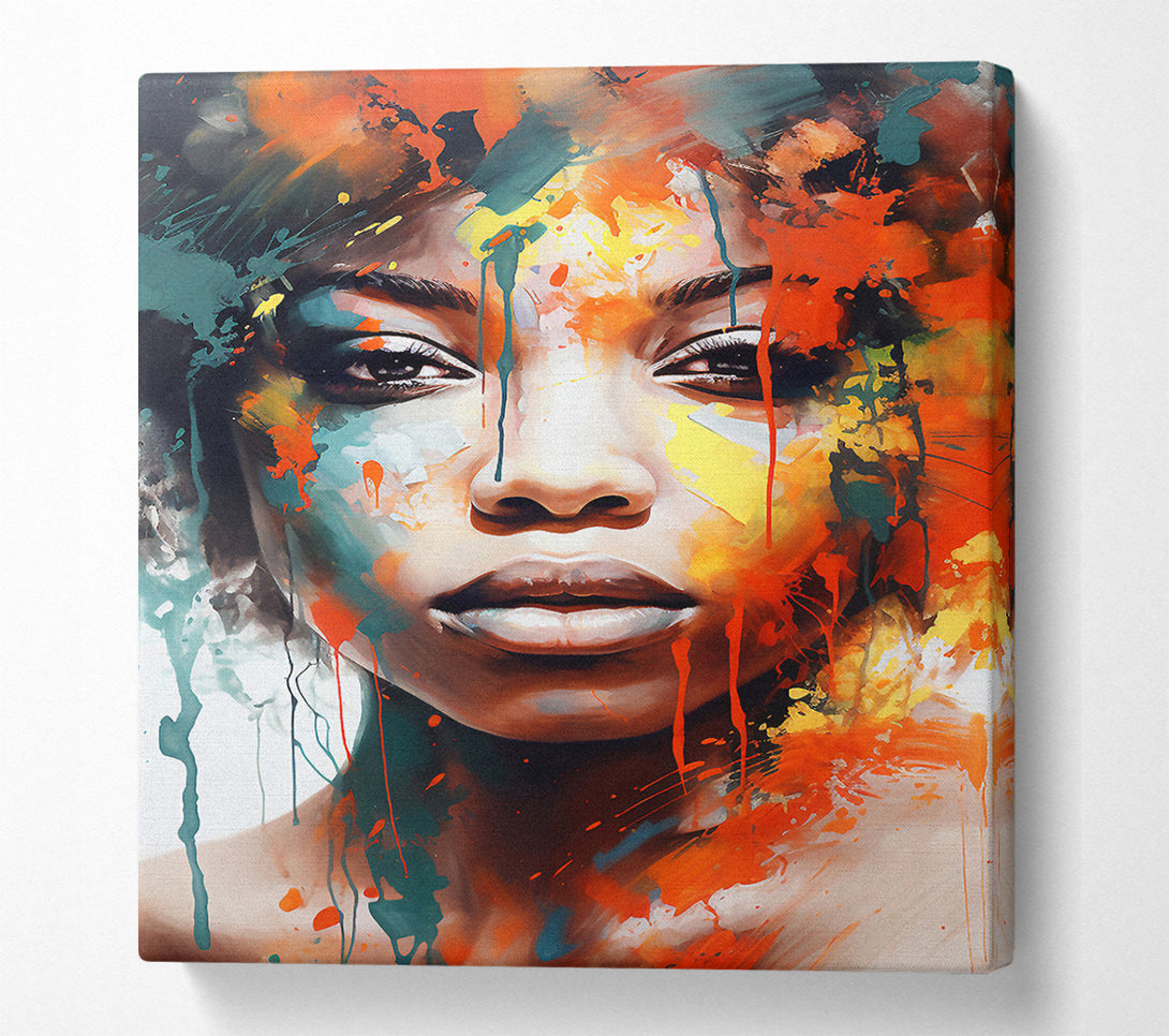  A Canvas Print of Graffiti Woman Art Canvas Art