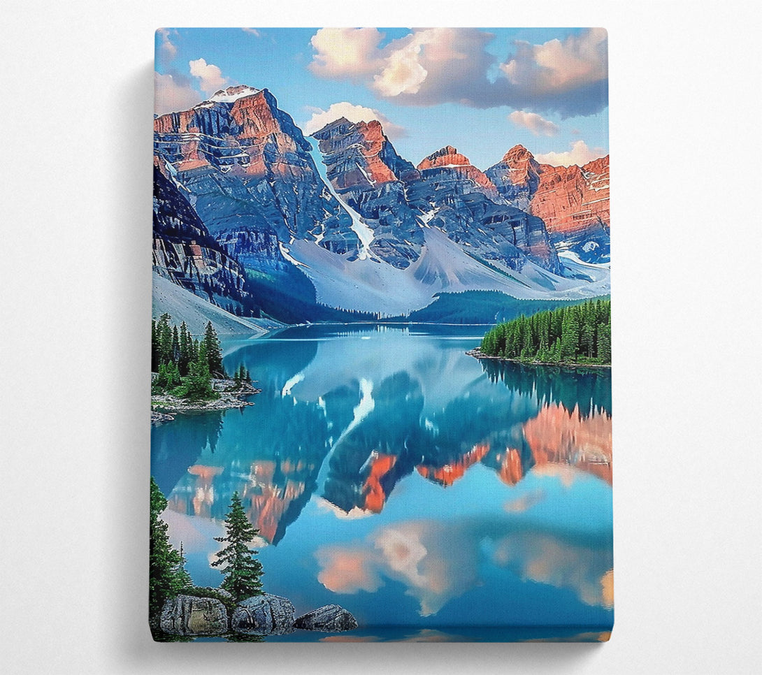  A Canvas Print of Azure Mountain Reflections Canvas Print