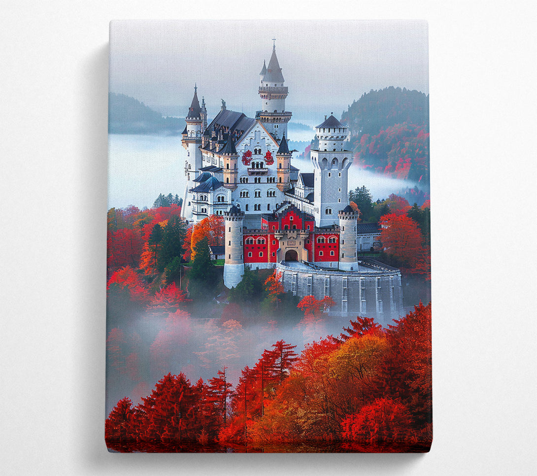  A Canvas Print of Red Castle In The Mist Canvas Print